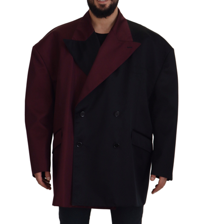 Shop Dolce & Gabbana Bordeaux Polyester Double Breasted Jacket