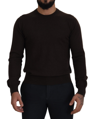 Shop Dolce & Gabbana Brown Cashmere Crew Neck Pullover Sweater