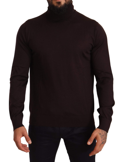 Shop Dolce & Gabbana Brown Cashmere Turtleneck Pullover Sweater