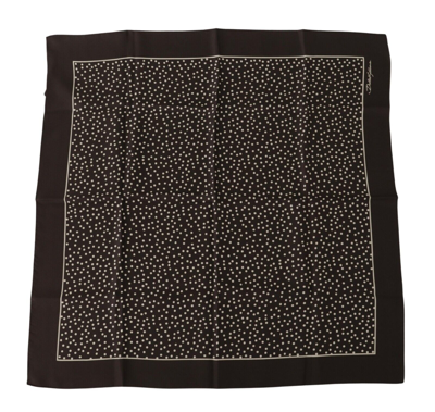 Shop Dolce & Gabbana Brown Polka Dot Square Handkerchief Scarf