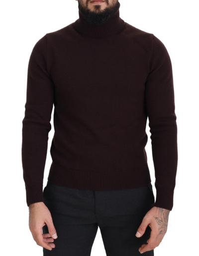 Shop Dolce & Gabbana Brown Wool Turtle Neck Pullover Sweater