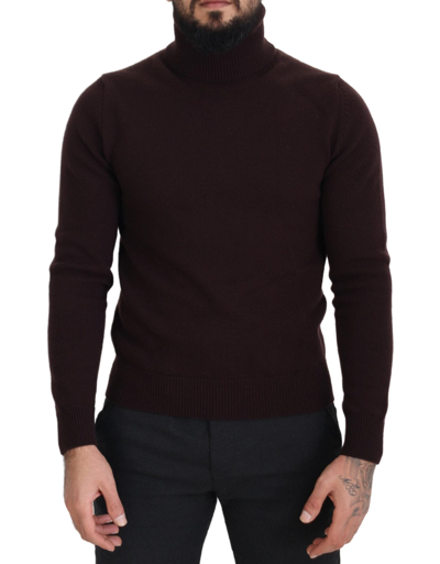 Dolce & Gabbana Green Cashmere Crewneck Pullover Sweater In Brown