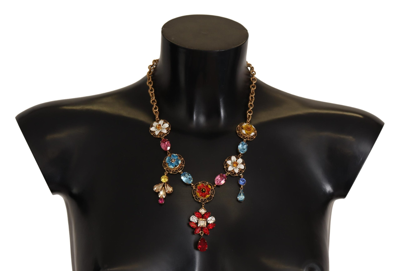 Shop Dolce & Gabbana Gold Brass Floral Sicily Charms Statement Necklace