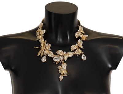 Shop Dolce & Gabbana Gold Brass Floral Sicily Crystal Statement Necklace