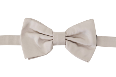 Shop Dolce & Gabbana Gray 100% Silk Adjustable Neck Papillon Tie