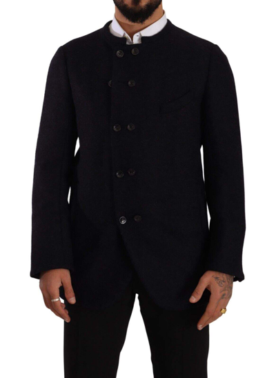 Shop Dolce & Gabbana Gray Alpaca Button Down  Coat Jacket