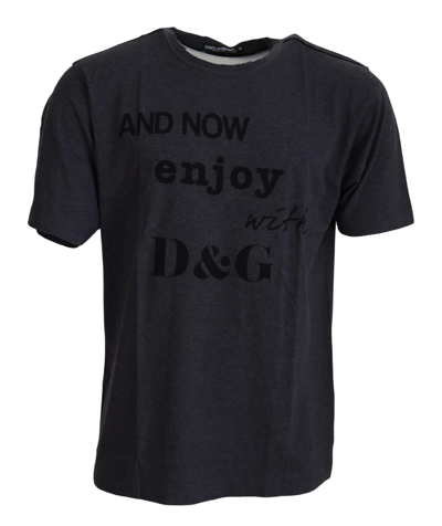 Dolce & Gabbana Gray Crewneck Cotton Short Sleeve  T-shirt In Gray
