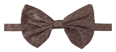 Dolce & Gabbana Gray Fantasy Print Adjustable Neck Papillon Bow Tie In Gray