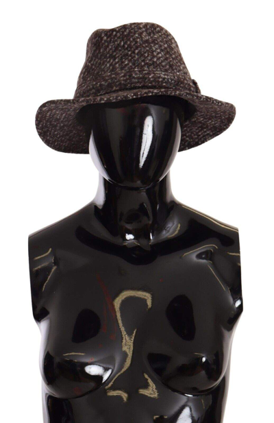 Dolce & Gabbana Gray Melange Blended Textured Tweed Hat In Gray