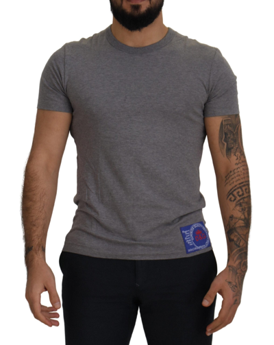 Shop Dolce & Gabbana Grey Dg Logo Patch Short Sleeve T-shirt