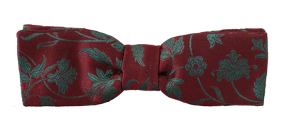 Shop Dolce & Gabbana Maroon Pattern Adjustable Neck Papillon Bow Tie