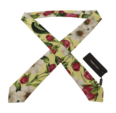 Shop Dolce & Gabbana Multicolor Floral Print Adjustable Necktie Accessory Tie