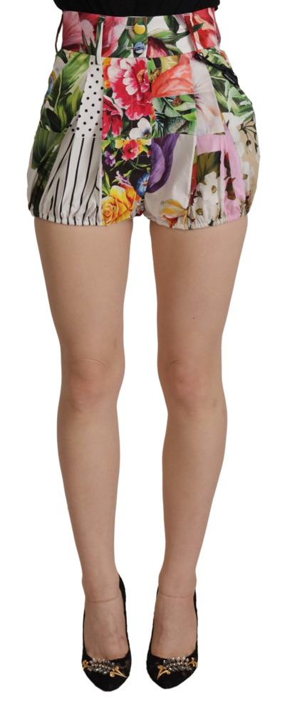 Shop Dolce & Gabbana Multicolor High Waist Hot Pants Shorts