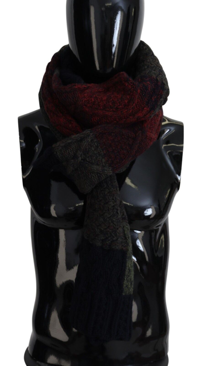 Shop Dolce & Gabbana Multicolor Knitted  Neck Wrap Shawl Scarf