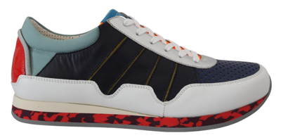 Shop Dolce & Gabbana Multicolor Leather Sport Low Top Sneakers