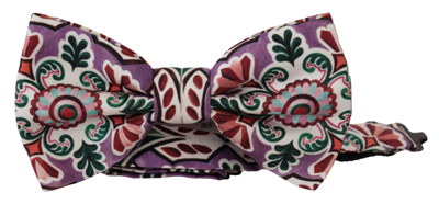 Shop Dolce & Gabbana Multicolor Pattern 100% Silk Neck Papillon Bow Tie