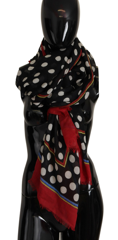 Shop Dolce & Gabbana Multicolor Polka Dots Neck Wrap Shawl Scarf