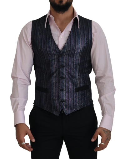 Shop Dolce & Gabbana Multicolor Polyester Waistcoat Dress Formal Vest