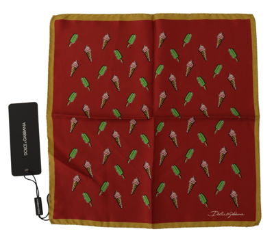 Shop Dolce & Gabbana Multicolor Printed Square S Handkerchief Scarf