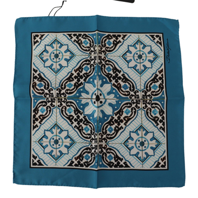 Shop Dolce & Gabbana Multicolor Silk Dg Logo Square Handkerchief Scarf