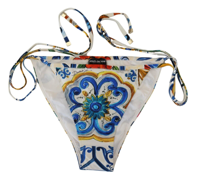 Shop Dolce & Gabbana Multicolor Side Tie Bottom Swimwear Bikini