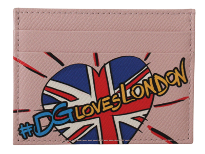 Shop Dolce & Gabbana Pink Leather #dgloveslondon  Cardholder Case Wallet