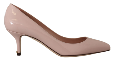Shop Dolce & Gabbana Pink Patent Leather Kitten Heels Pumps Shoes