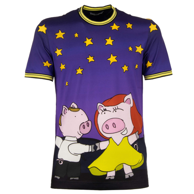 Shop Dolce & Gabbana Purple Cotton T-shirt