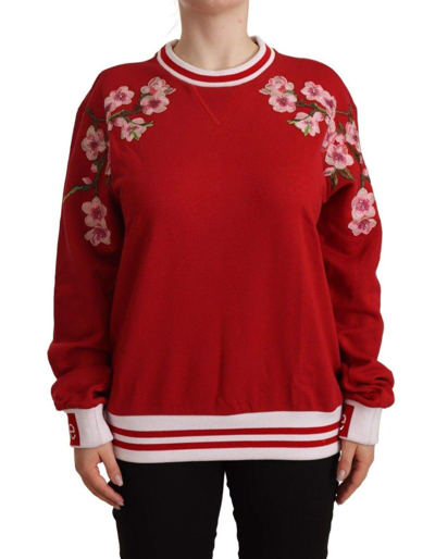 Shop Dolce & Gabbana Red Cotton Crewneck #dglove Pullover Sweater