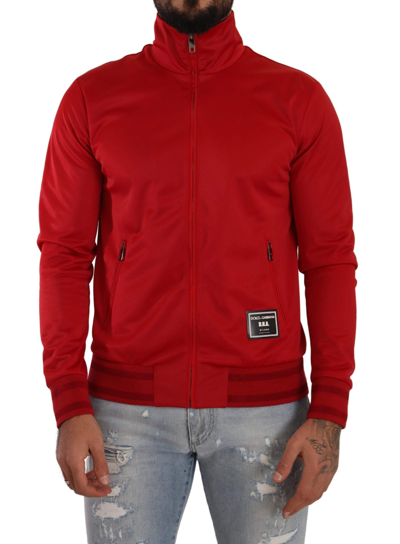 Shop Dolce & Gabbana Red Full Zip Long Sleeve D.n.a Sport Gym Sweater
