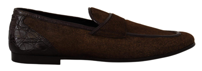 Shop Dolce & Gabbana Shoes Dress Loafers Brown Leather Slip Shoes