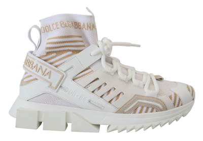 Shop Dolce & Gabbana White Beige Sorrento Sneakers Shoes