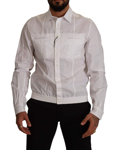 Shop Dolce & Gabbana White Cotton Button Down  Collared Shirt