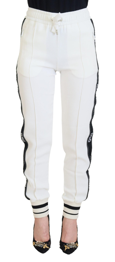 Shop Dolce & Gabbana White Dg Logo Sweatpants Pants