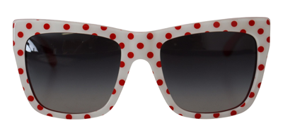 Shop Dolce & Gabbana White Red Polka Dots Acetate Dg4228 Sunglasses In White And Red