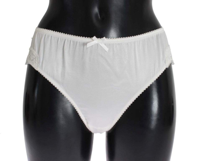 Shop Dolce & Gabbana White Satin Stretch Underwear Panties