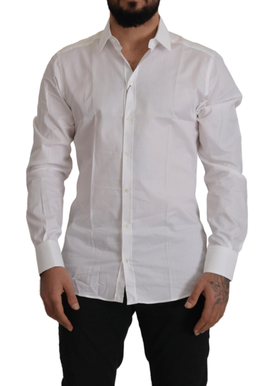 Shop Dolce & Gabbana White Slim Fit Cotton Formal Dress Shirt