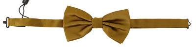 Shop Dolce & Gabbana Yellow Mustard 100% Silk Butterfly Papillon Bow Tie