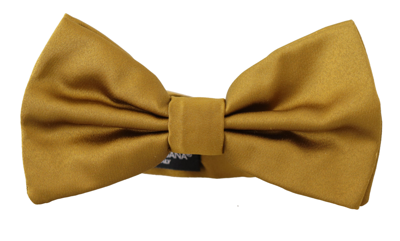 Shop Dolce & Gabbana Yellow Mustard 100% Silk Butterfly Papillon Tie