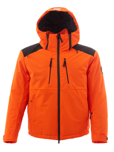 Shop Ea7 Orange Winter Jacket With Removable Sleeveless Vest