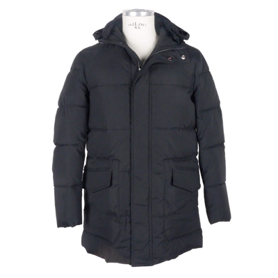 Emilio Romanelli Blue Polyester Jacket In Black