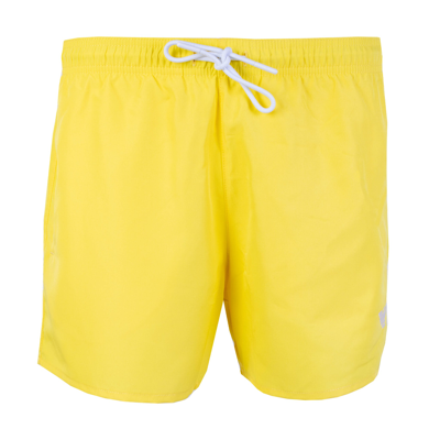 Shop Emporio Armani Yellow Swim Shorts Logo Details