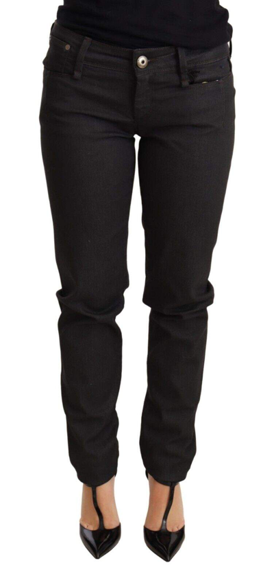 Ermanno Scervino Chic Black Low Waist Skinny Jeans In Black