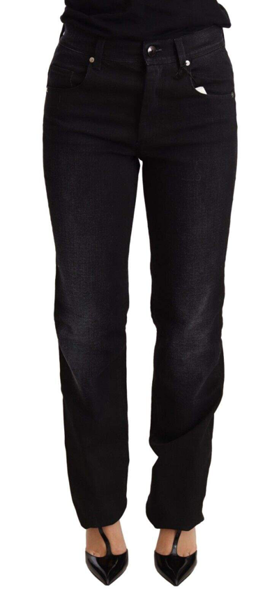 Shop Ermanno Scervino Black Washed Straight Denim Trouser Cotton Jeans