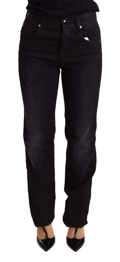 Ermanno Scervino Chic Black Low Waist Skinny Denim In Black