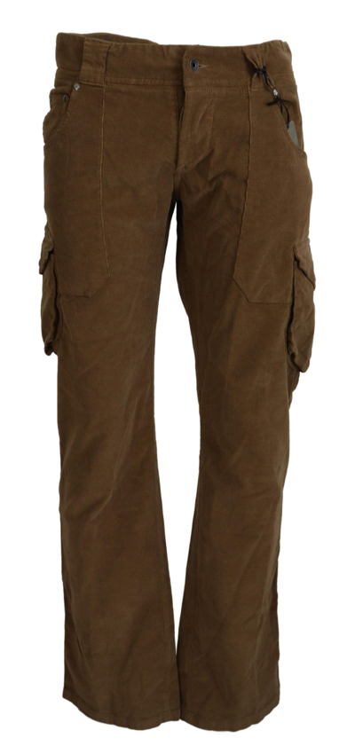 Ermanno Scervino Brown Cotton Corduroy Cargo Pants In Brown