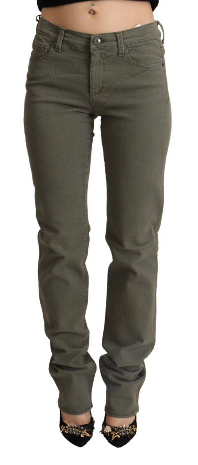 Ermanno Scervino Gray Low Waist Cotton Skinny Denim Trouser Jeans In Gray