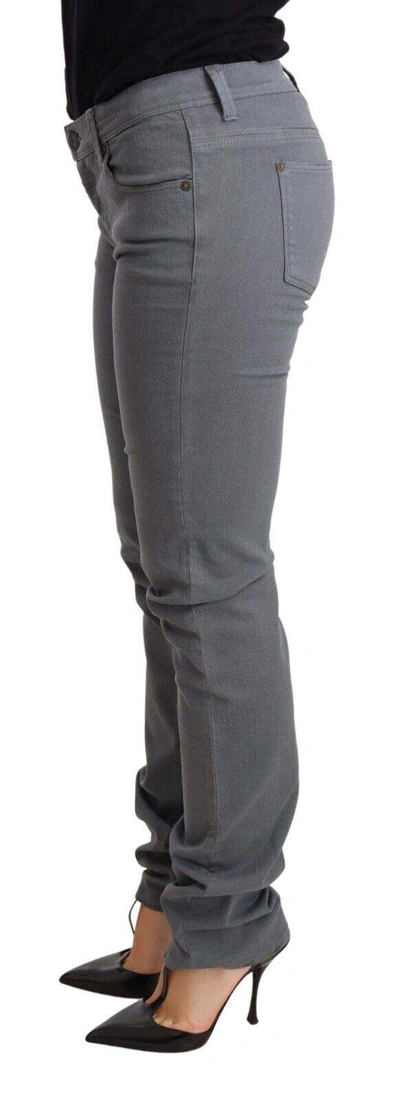 Shop Ermanno Scervino Gray Low Waist Skinny Slim Trouser Cotton Jeans