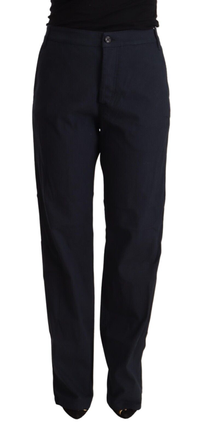 Exte Elegant High Waist Tape Women's Pants In Black