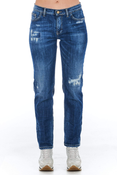 Shop Frankie Morello Blue Cotton Jeans & Pant